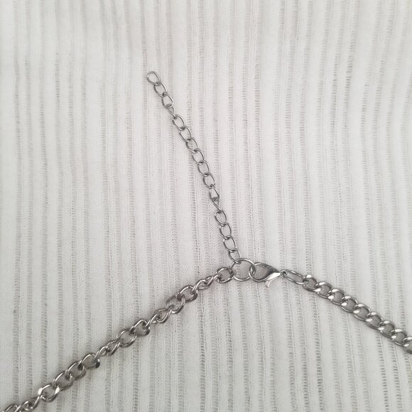 Double Strand Yellow Clear Beaded Necklace Silver Tone Plastic 24.5” - Picture 4 of 4